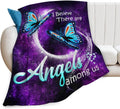 Blue Butterfly Blanket Throws - Soft Cozy Fleece Throw for Home