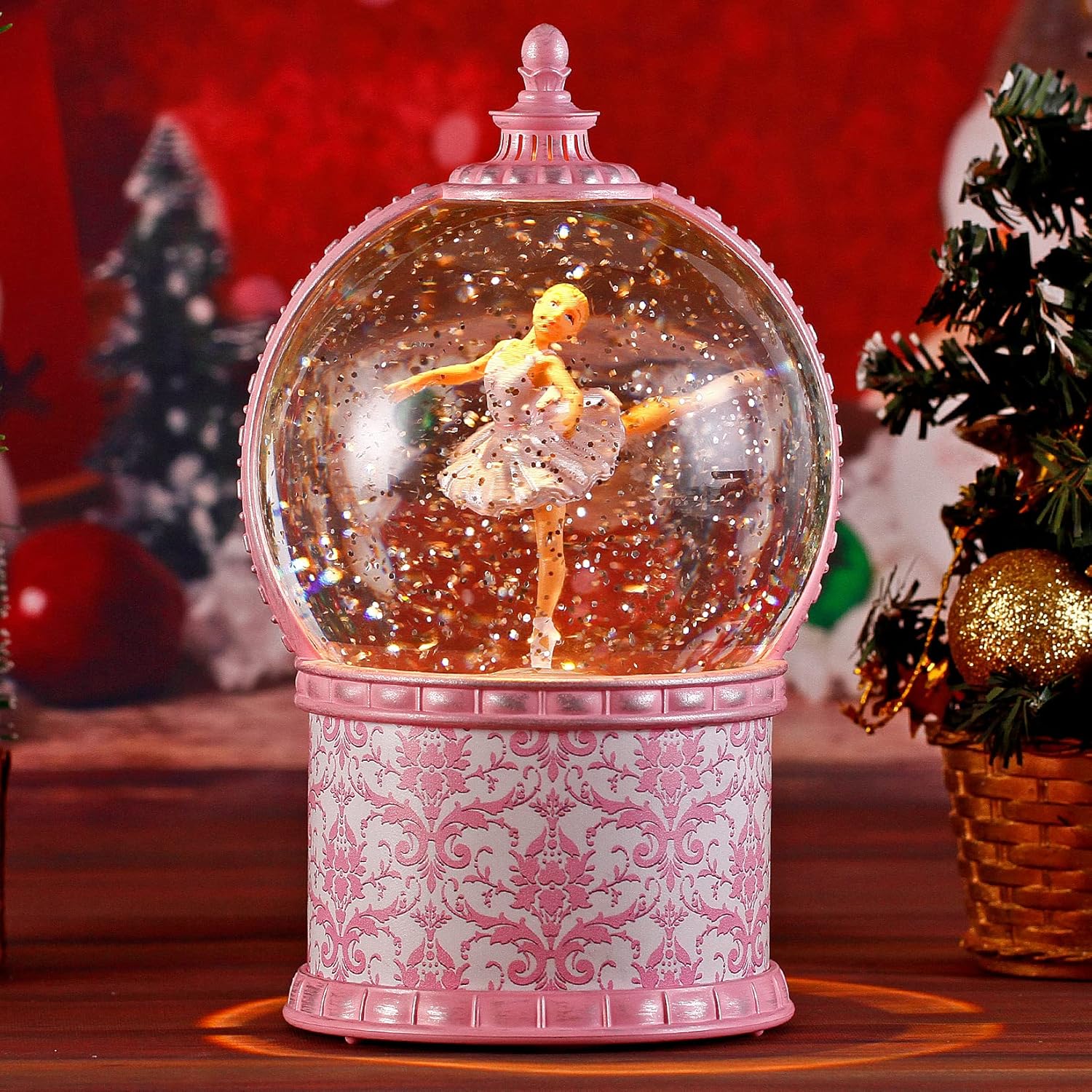 Musical Ballerina Christmas Snow Globes for Holiday Decor