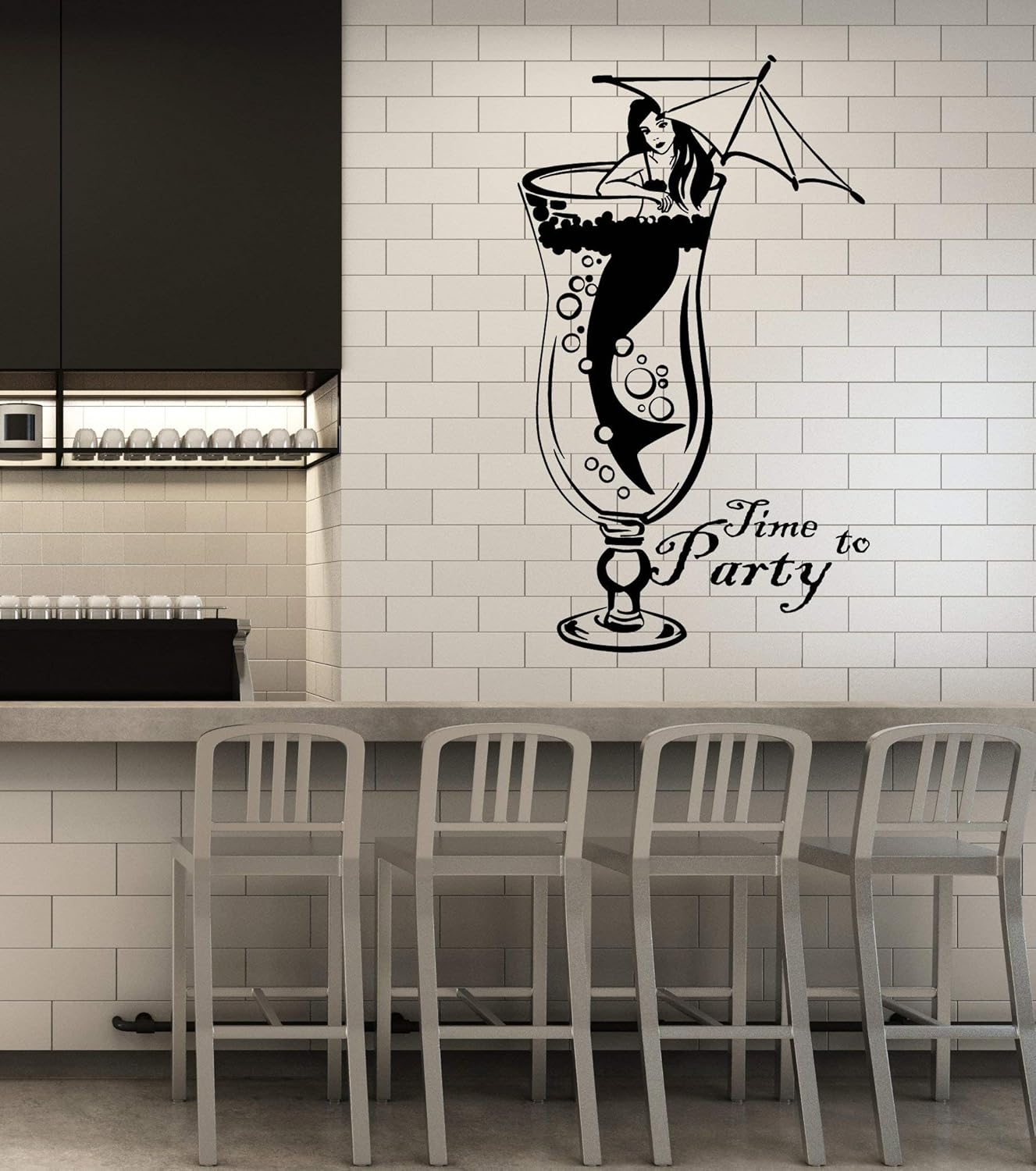 Large Mermaid Cocktail Party Vinyl Decal