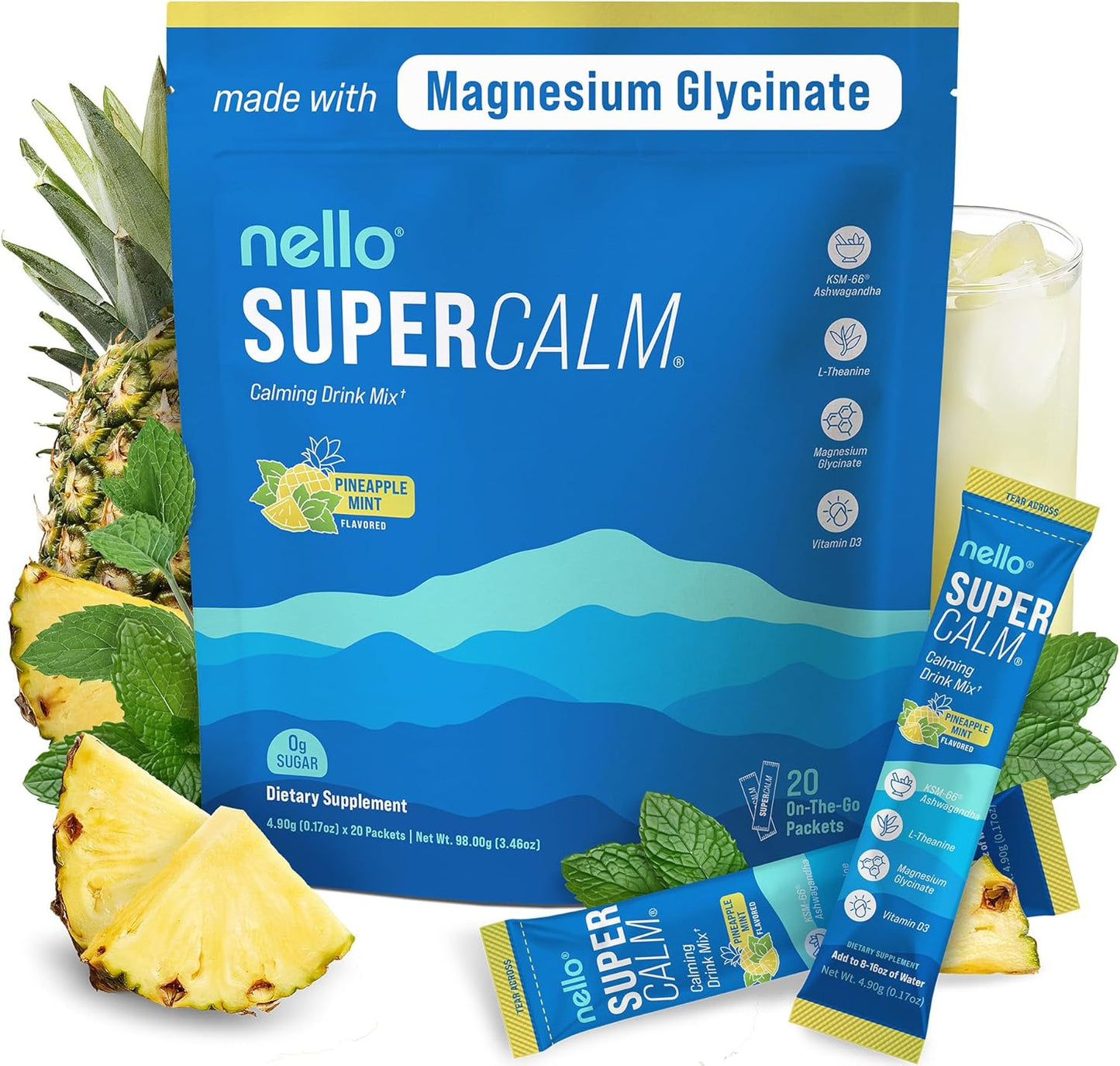 Supercalm Drink Mix with Ashwagandha and Magnesium for Relaxation