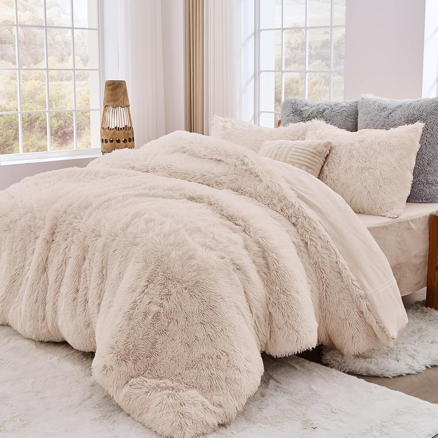 Sasttie 3-Piece Fluffy Duvet Cover Full for Cozy Winter Nights
