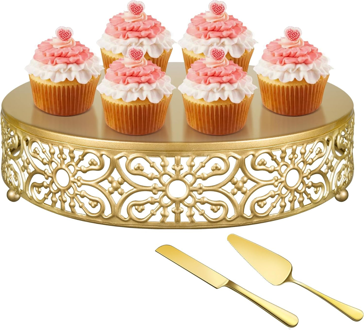 Elegant 14 Inch Gold Wedding Cake Stand for Celebrations
