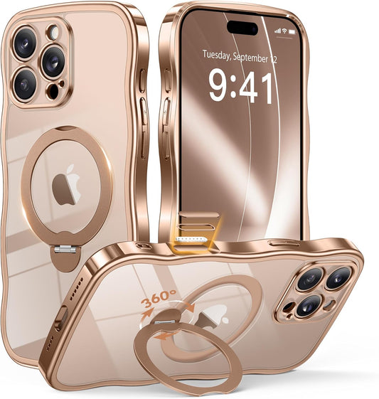 GVIEWIN iPhone 16 Pro Max Case with 360 Magnetic Stand and Style