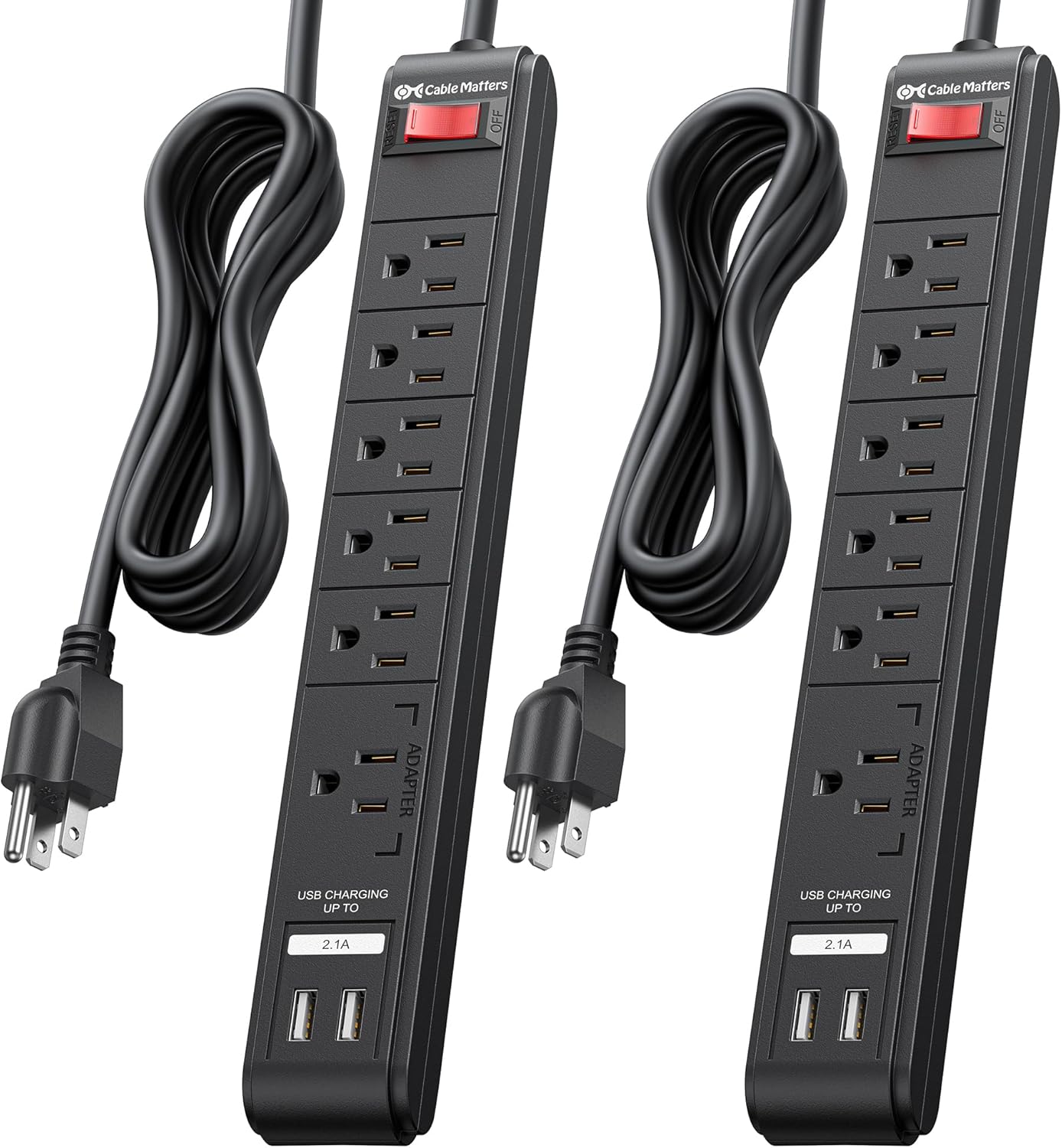 Cable Matters 6-Outlet Surge Protector Power Strip with USB Ports