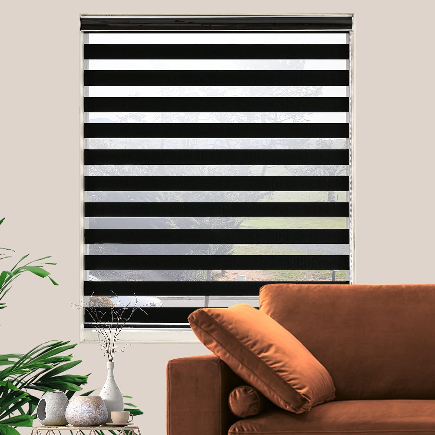 Blackout Zebra Blinds for Indoor Windows - Room Darkening Shades