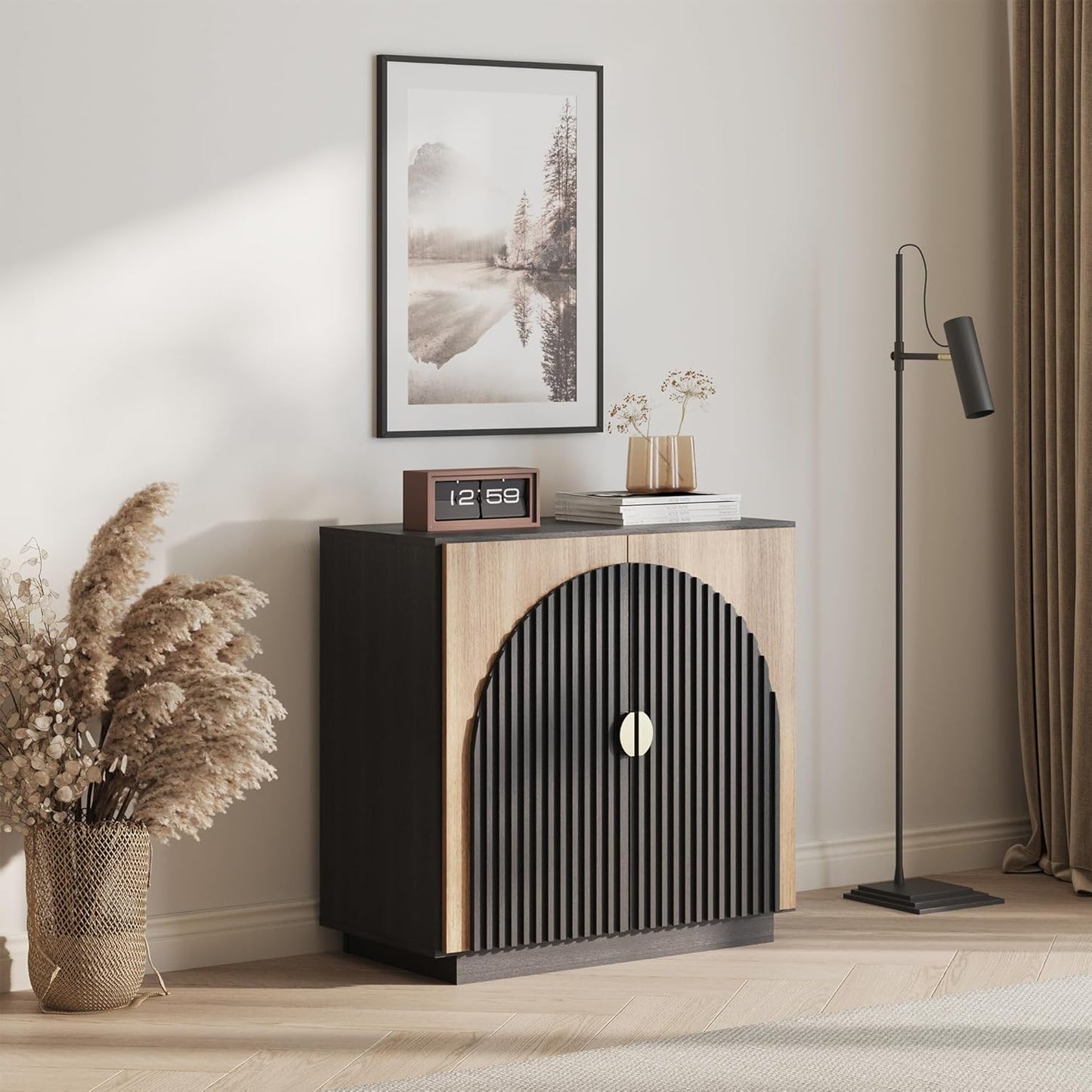 BELLEZE Modular Fluted Sideboard Buffet Cabinet for Elegant Storage