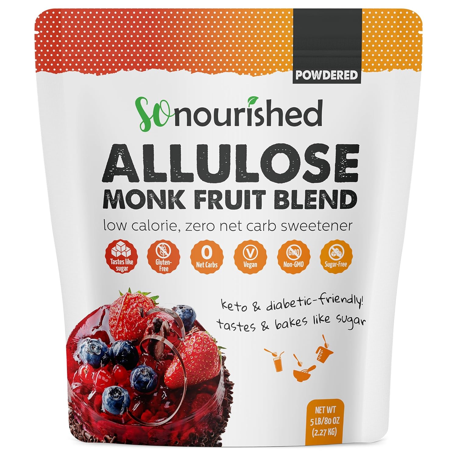 So Nourished Monk Fruit Sweetener - 0 Calorie Sugar Substitute