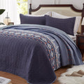 King Quilt Set Oversized 98x106 in - Lightweight Bohemian Coverlet