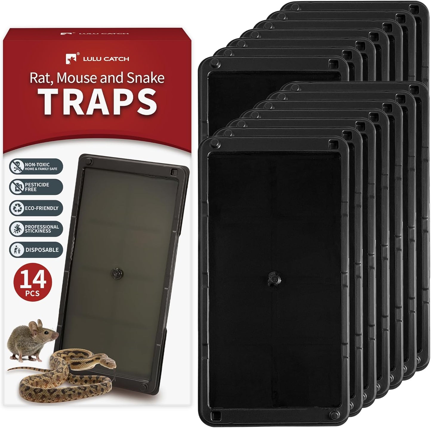LULUCATCH Mouse Traps 14 Pack - Safe, Easy, Effective!
