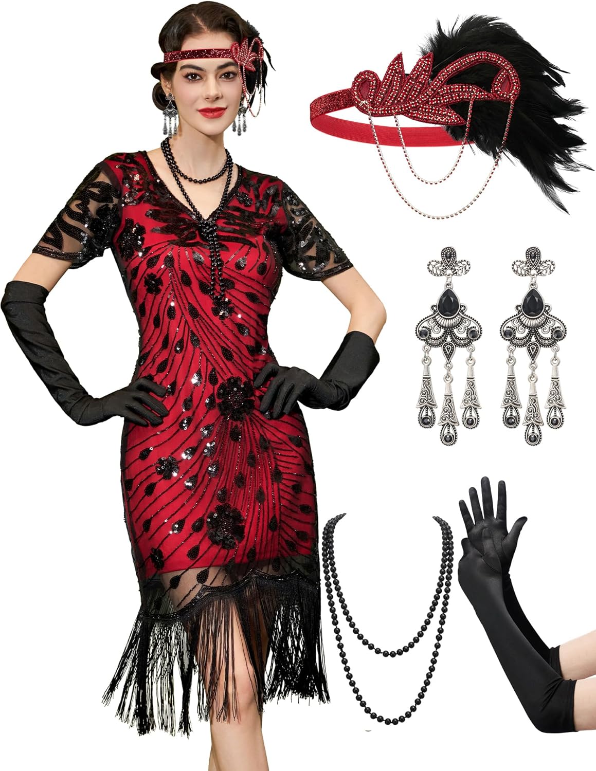 YESSA Flapper Dresses 1920s for Great Gatsby Themed Events