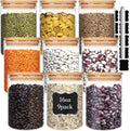Glass Food Storage Containers with Airtight Bamboo Lid Set
