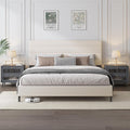 Queen Bed Frame Modern Upholstered Bed Frame with Adjustable Headboard