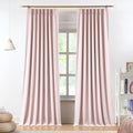 Vision Home Soft Pink Pinch Pleated Full Blackout Curtains - 95 in