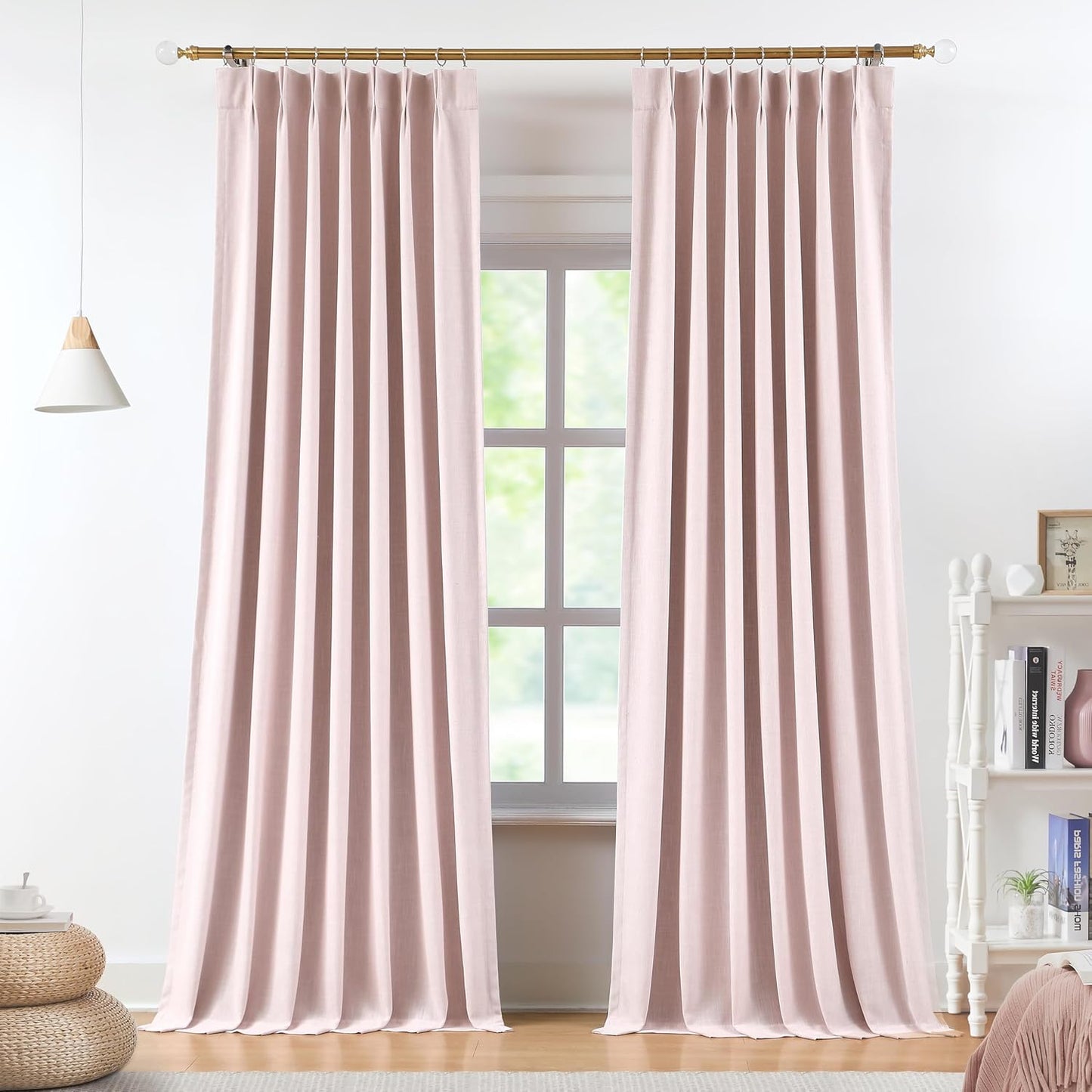 Soft Pink Pinch Pleated Blackout Curtains for Elegant Spaces