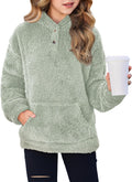 Arshiner girls pullover hoodie made of warm sherpa fleece