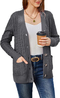 Womens Cardigan Sweaters Cable Knit Button Down - Chunky Cozy Fit