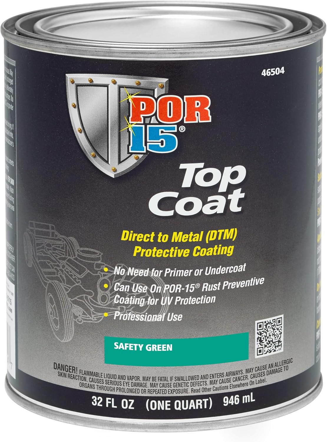 POR-15 Top Coat Paint for Metal, Long-lasting Safety Green Finish