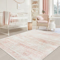 Washable Rugs 5x7 Area Rug Low Pile Light Pink - Machine Washable
