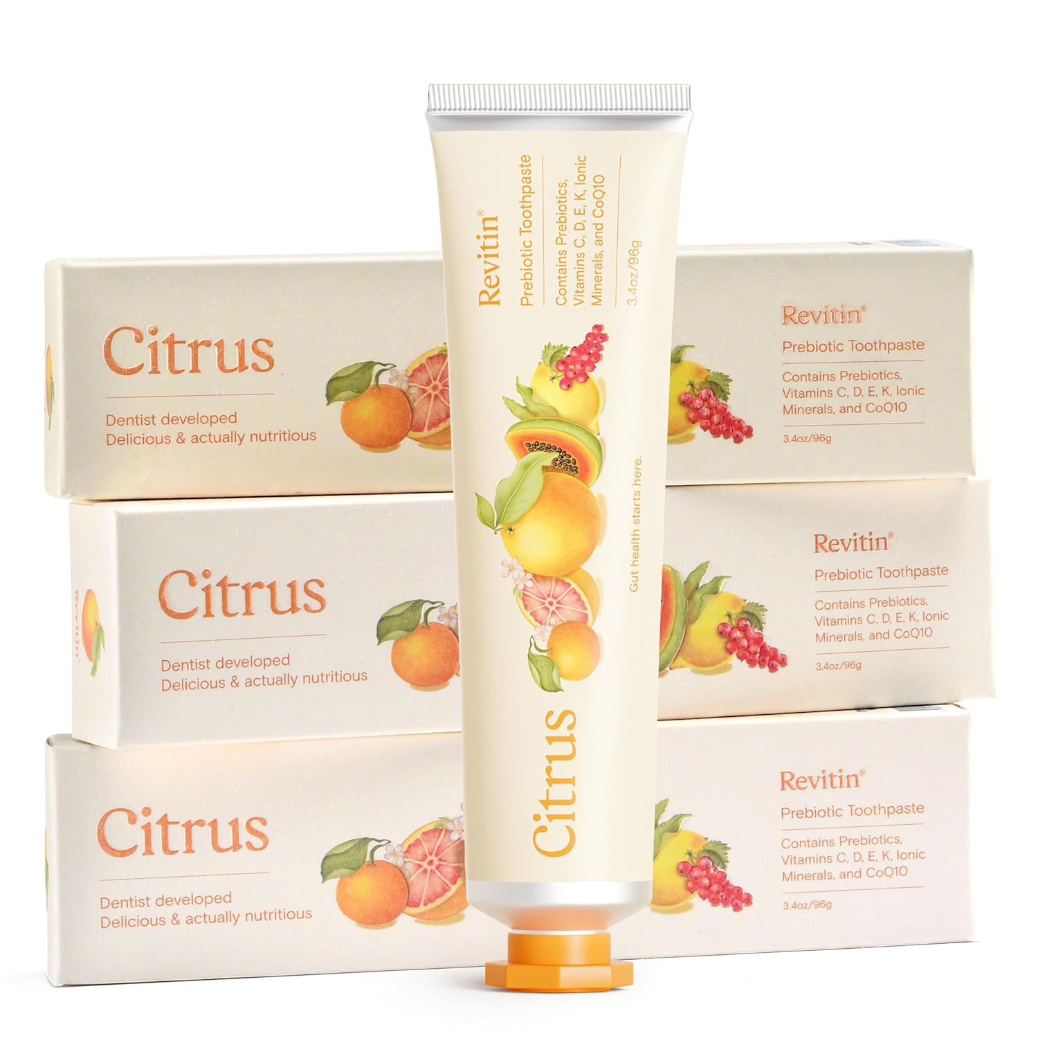 Revitin Fluoride-Free Prebiotic Citrus Tooth Gel for Families
