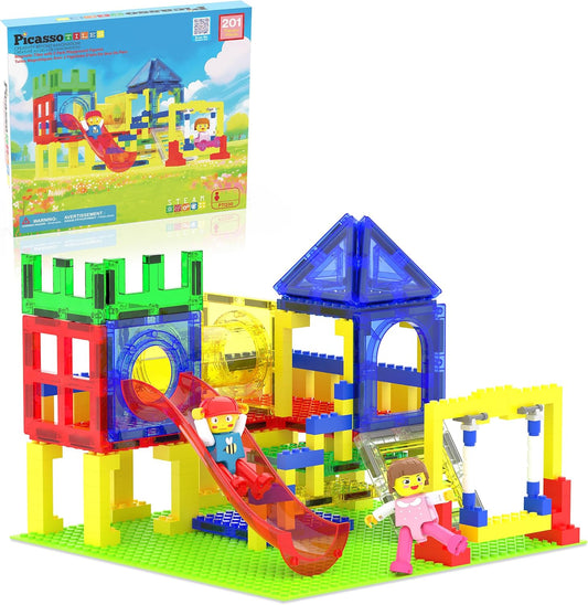 PicassoTiles Magnetic Tiles Playground Building Block Set for Kids