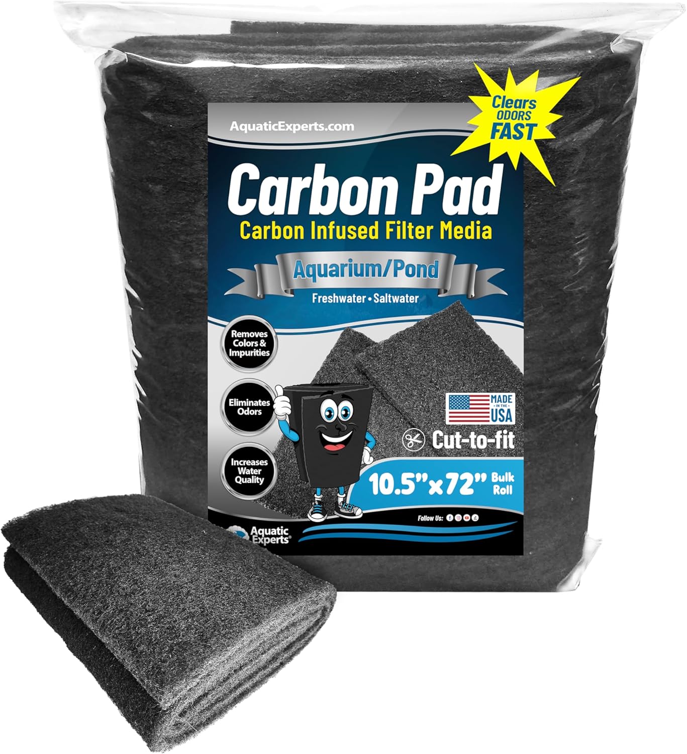 Aquarium Carbon Pad for Crystal Clear Fish Tank and Ponds