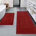 Red Christmas Bathroom Rugs Set 2 Piece 20x47 + 20x32 in - Soft