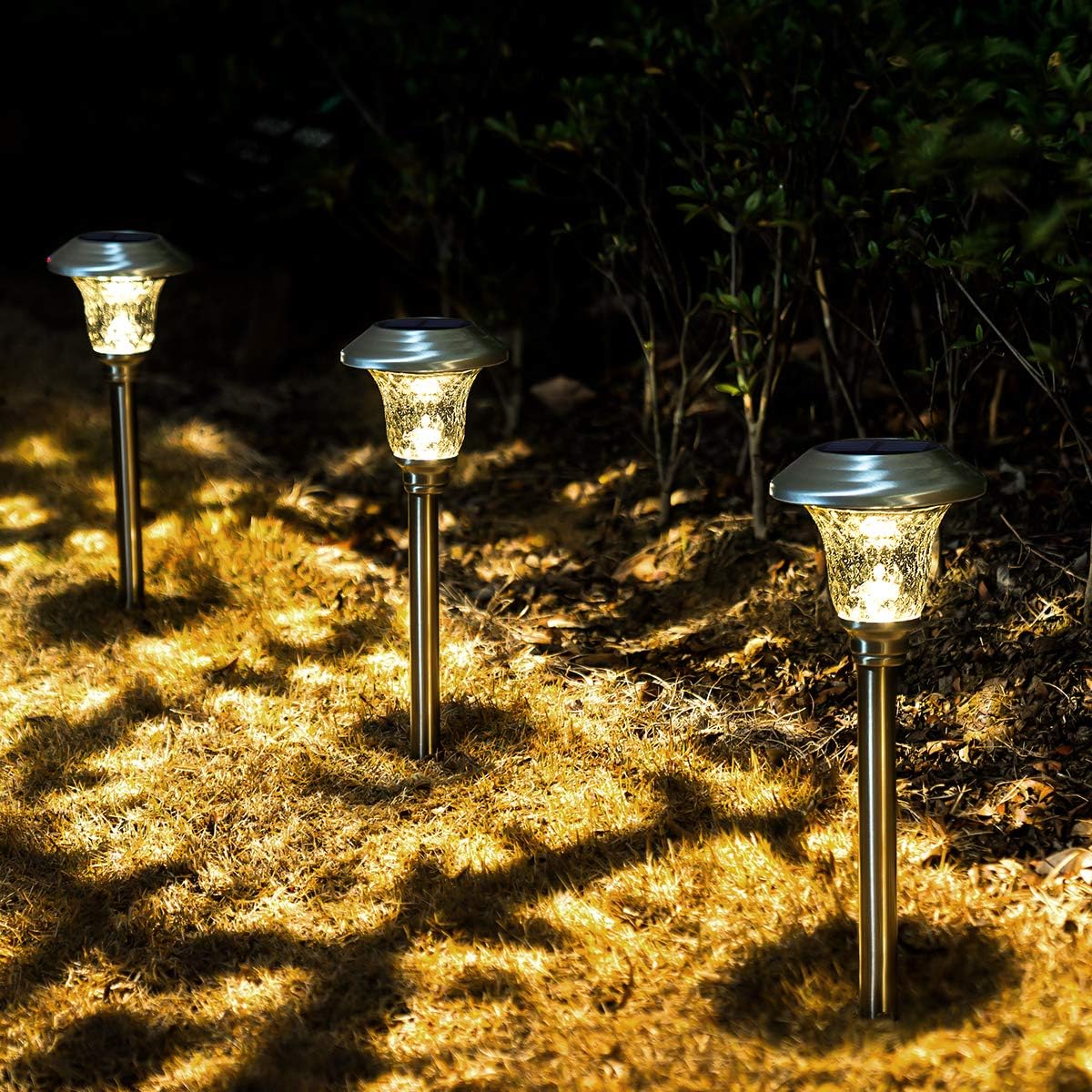GIGALUMI Solar Pathway Lights for Outdoor Garden and Yard