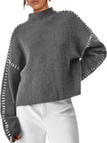 PRETTYGARDEN Women's Chunky Knit Mock Neck Sweater - Cozy Look