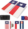 GoSports 4 x 2 ft Flag Series Wood Cornhole Set - Texas Flag Edition