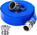 3 in 50 ft PVC Lay Flat Discharge Hose - Heavy Duty Pool Backwash