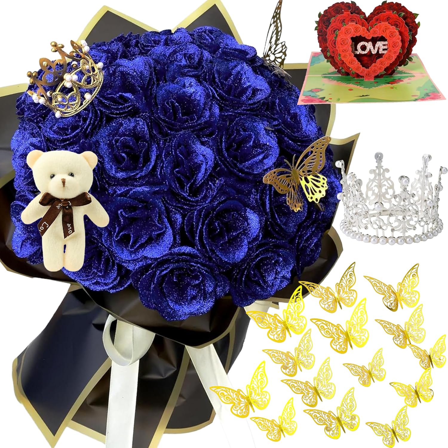 DIY Glitter Roses Bouquet for Romantic Gifts and Decor