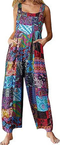 UANEO Overalls for Women Loose Fit Wide Leg Jumpsuits - Summer Boho