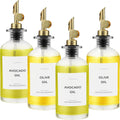 Olive Oil Dispenser Bottle Set - Elegant Glass Cruets with Pourer