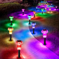 Solar Lights Outdoor Pathway 16 Pack Color Changing LED Mushroom
