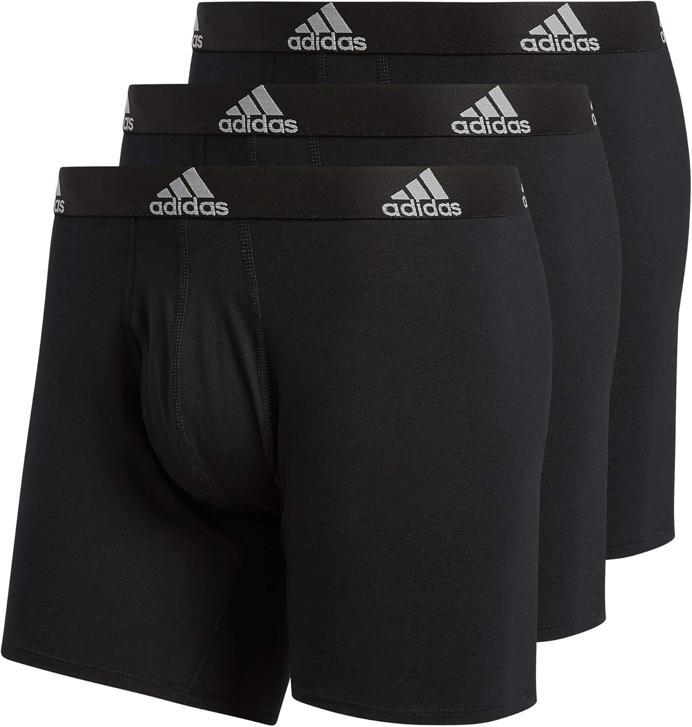 adidas Men's Stretch Cotton Boxer Briefs - 3-Pack Comfort