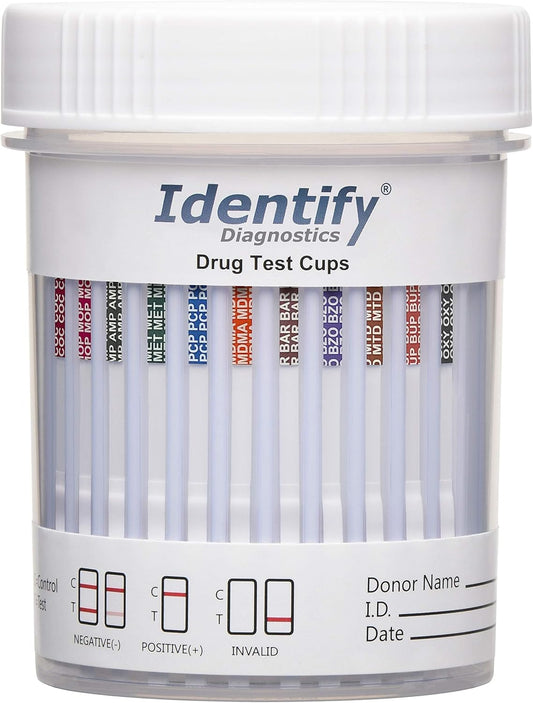 Identify Diagnostics Drug Test Cups - 12 Panel Instant Urine Test