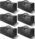 40 Gal Extra Large Moving Bags 6 Pack - Heavy Duty Black Tote