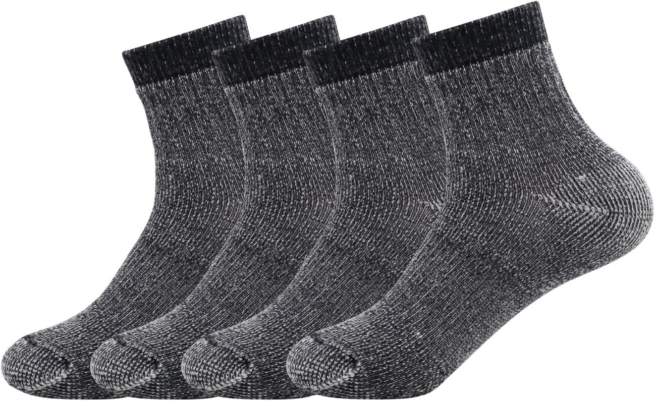 Caudblor Thermal Merino Wool Hiking Socks - Warm & Durable (4 Pack)