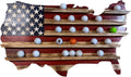 Golf Ball Display American Flag Holds 50 Golfballs - Handcrafted USA