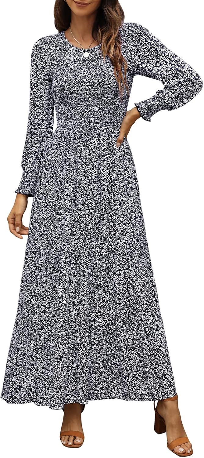 Annebouti Women's Fall Casual Long Sleeve Maxi Dress Review