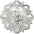 Leathercraft Saddle Conchos Bright Silver Engraved Berry - Pack of 10