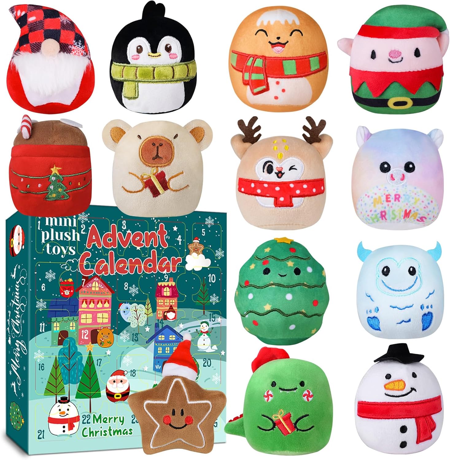 Advent Calendar 2025 Plush Toys for Kids - 24 Days of Fun