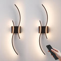 Wireless LED Wall Sconces 2-Pack 27.5 in - Remote Dimming & Color