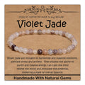 4mm Violet Jade Healing Bracelet for Stress Relief