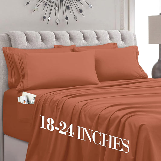 Mocassi Luxury 6-Piece Sheet Set for Extra Deep Mattresses