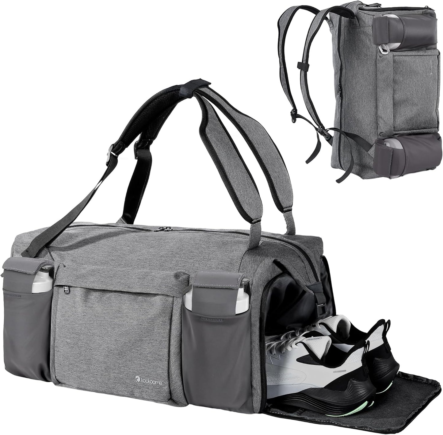 Gym Bag for Men with Upgraded Bottle Holders and Compartments
