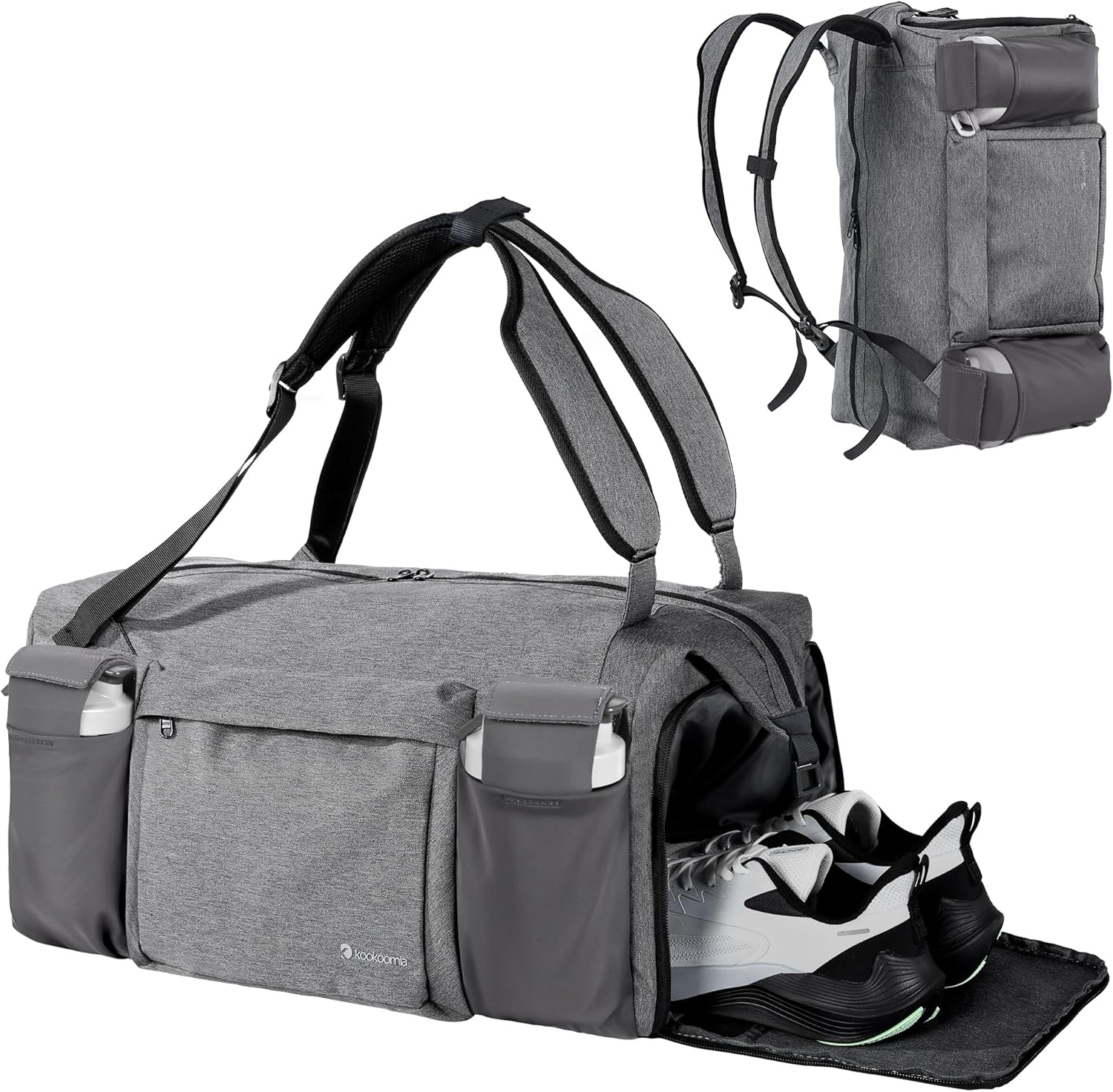 Gym Bag for Men with Upgraded Bottle Holders and Compartments