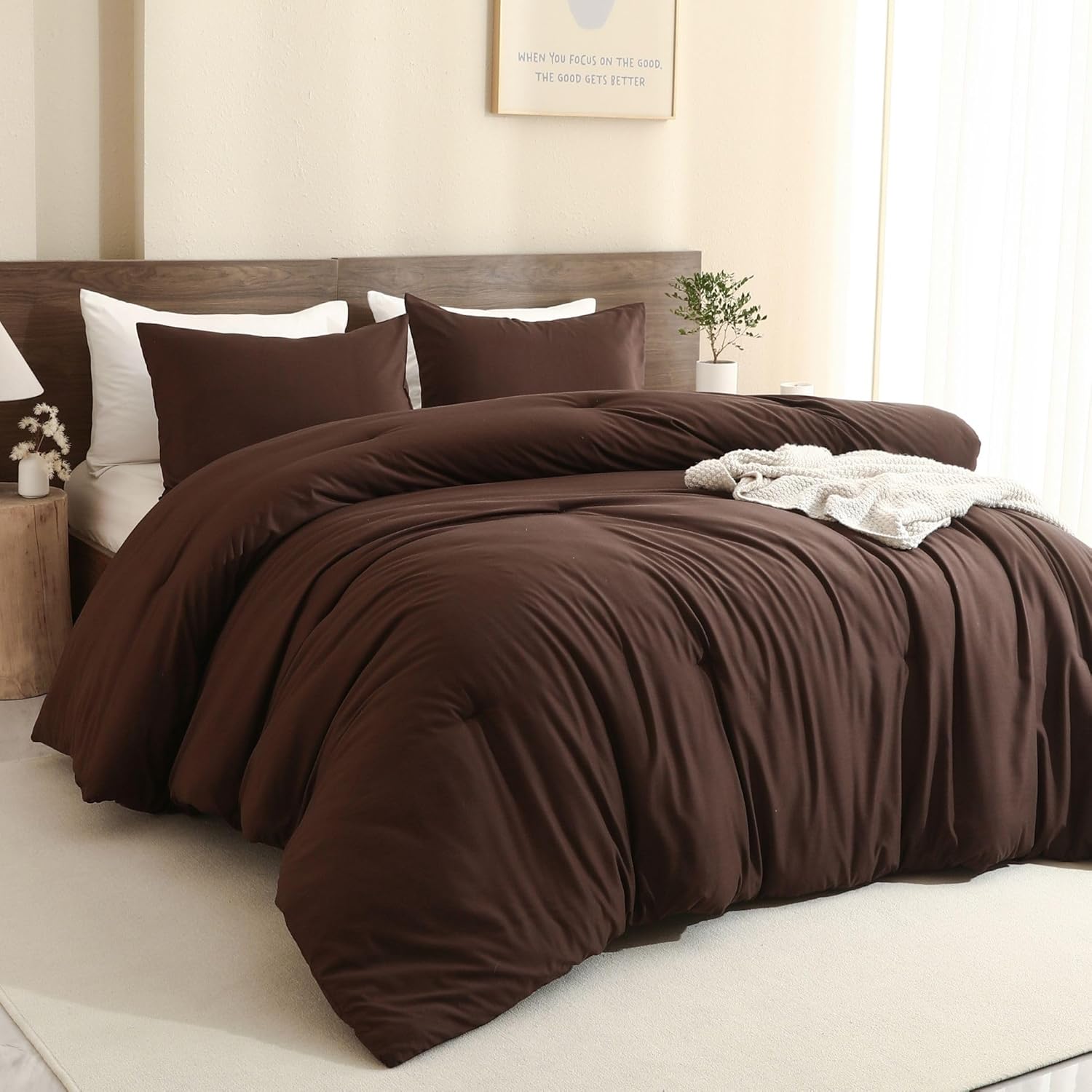 Paxrac Earthy Brown California King Comforter Set for All Seasons