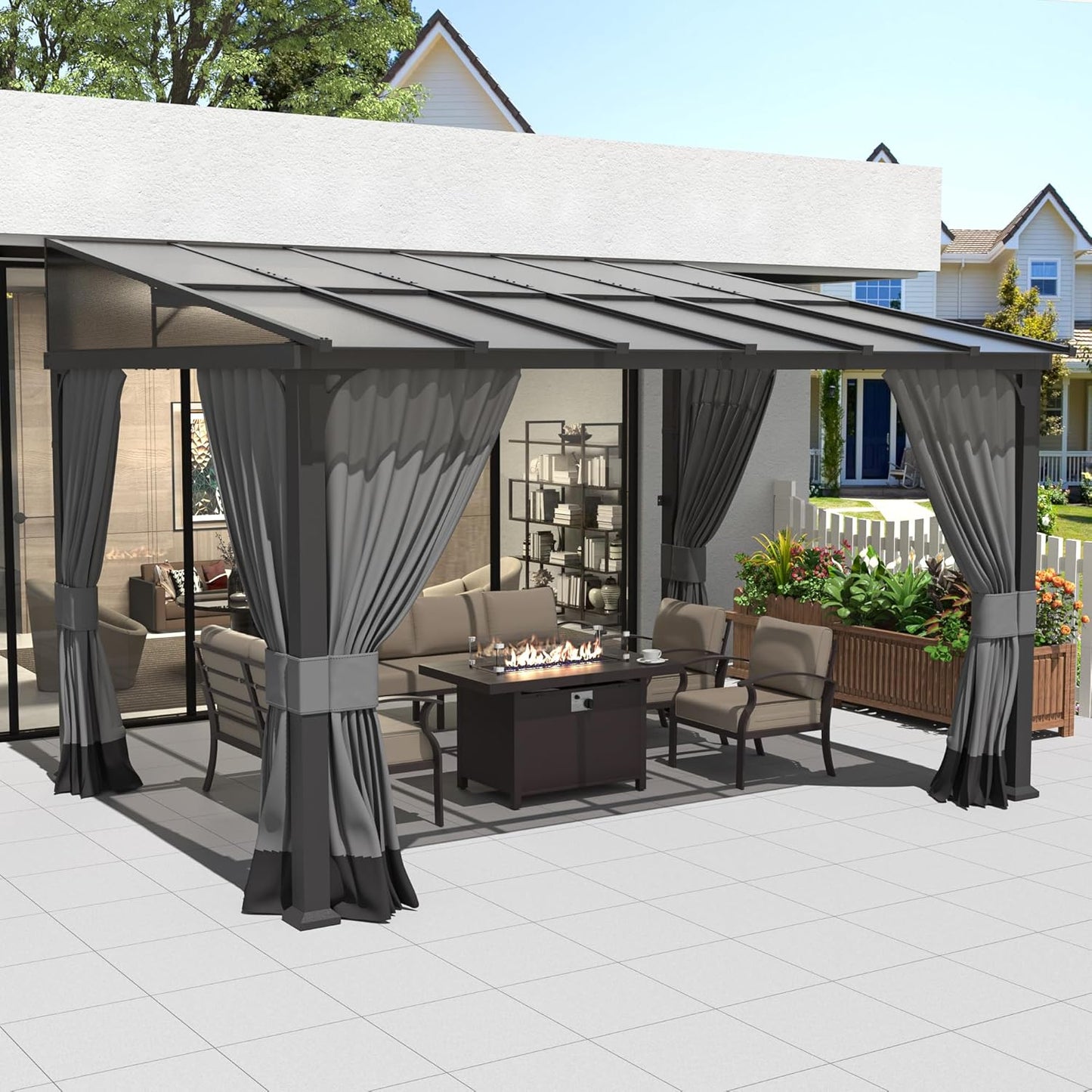 Kurapika 10 x 12 Wall Mount Gazebo for Outdoor Relaxation