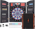 WIN.MAX Electronic Dart Board Cabinet Set - LED Soft Tip Dartboard